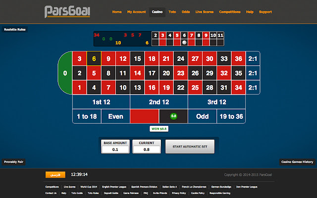 Roulette Martingale - ParsGoal.com chrome extension