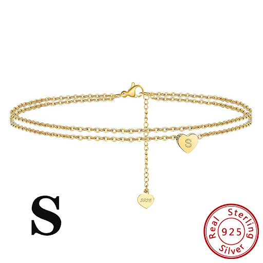 Title 18, Fashion Ladies Heart Anklet Delicate Layered Je...