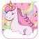 Thème mignon de clavier de licorne d'arc-en-ciel icon