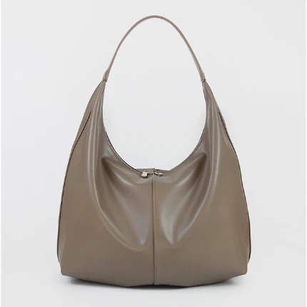 Khaki herfst- en winter zachte casual tote bag met grote capaciteit en rits. Ideaal voor dagelijks gebruik en reizen.