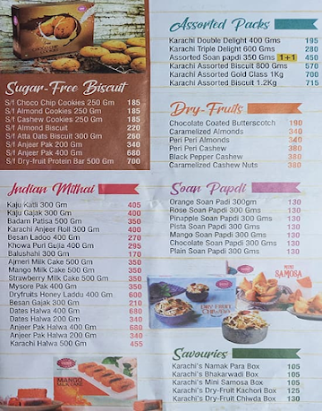 Karachi Bakery menu 