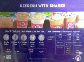 Baskin Robbins menu 