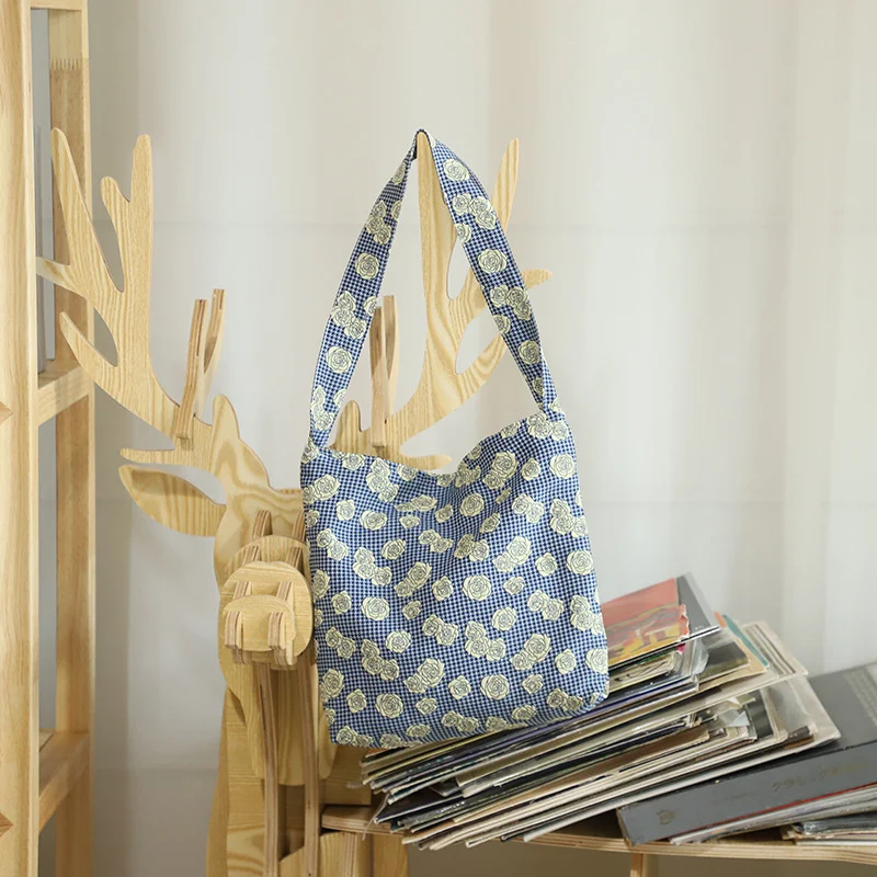 Underarm Shoulder Bag Jacquard Tote Printing Large-capacity Cloth Bag Casual All-match Shopping Bag A versatile and styl