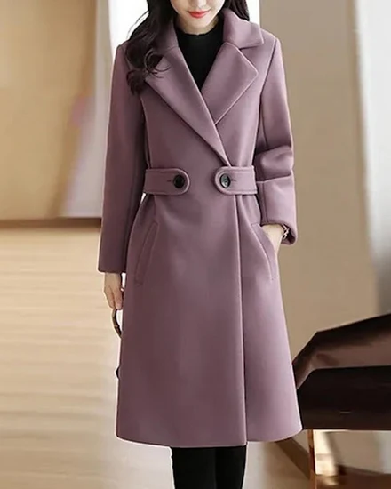 Winter Women Coat Stylish Mid-length Women's Overcoat wit... - 2