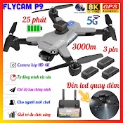 𝙁𝙧𝙚𝙚 𝙎𝙝𝙞𝙥 Máy Bay Điều Khiển Từ Xa Flycam Mini P9 Camera Kép Cảm Biến Tránh Vật Cản, Pin 2500Ma Bay 25 Phút