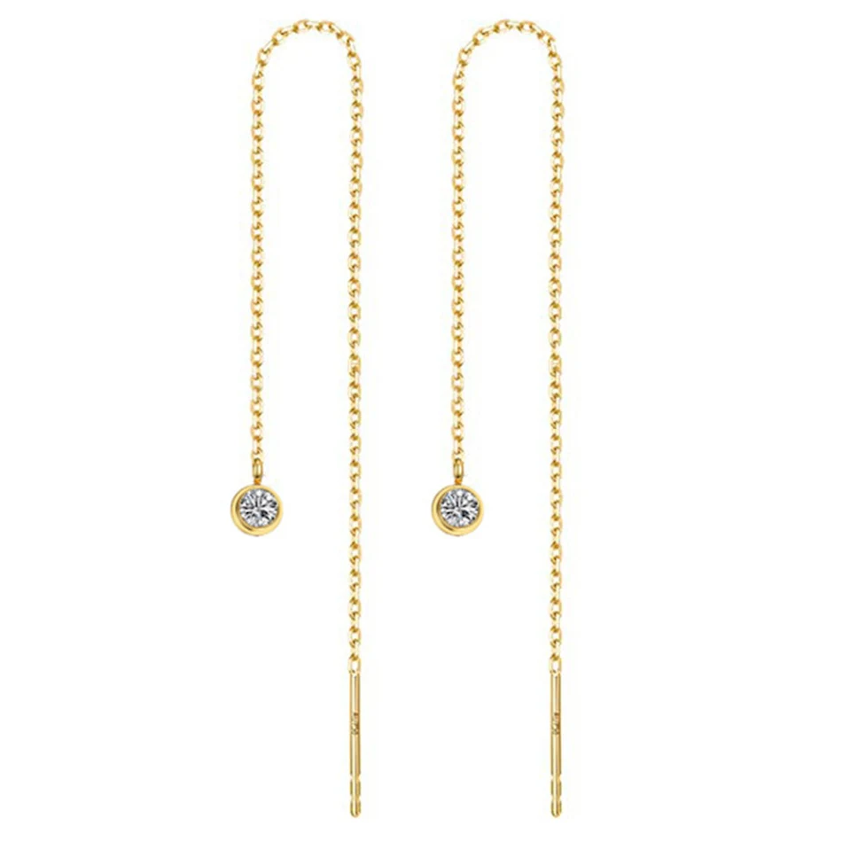 Pendientes Largos de Cristal con Hilo para Orejas Elegancia Deslumbrante Joyería Femenina Diseño Moderno Accesorios de Moda Regalo Perfecto
