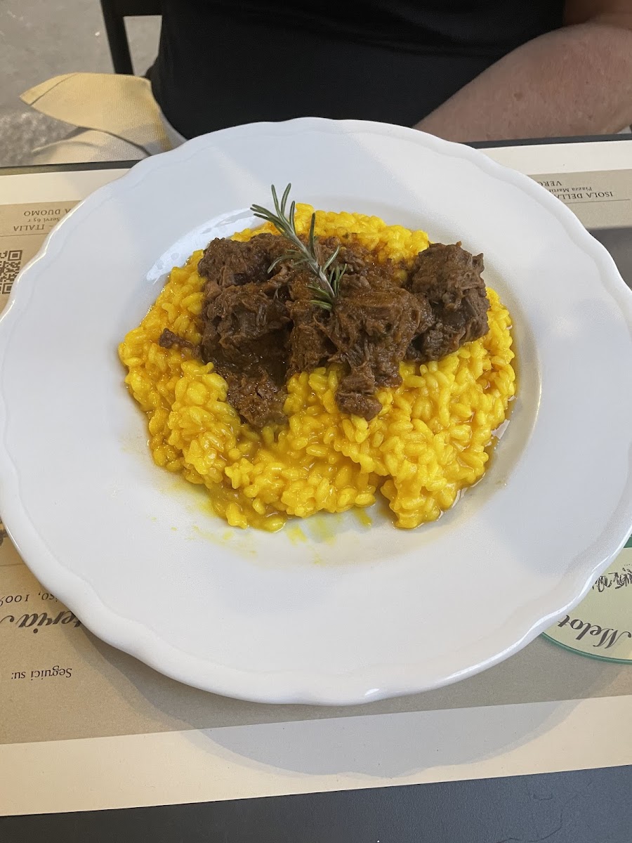 saffron risotto with beef stew