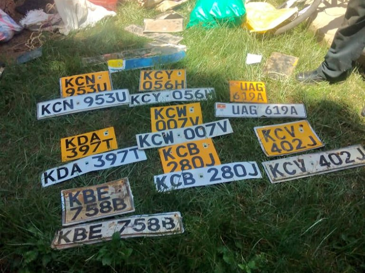 Part of the suspected stolen car parts recovered from a suspect's residence in Race Course estate, Eldoret, January 30, 2024.