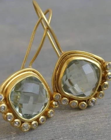 Boheemse damesoorbellen met diamant - 1