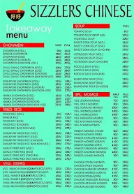 Sizzlers Chinese menu 2