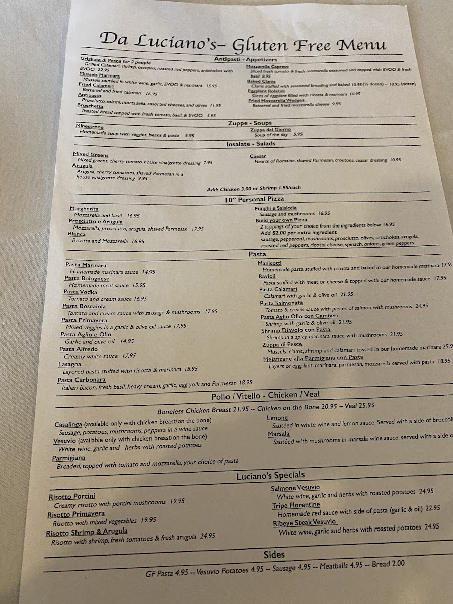 GF menu - SO many options !!