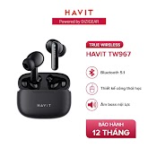 Tai Nghe Tws Havit Tw967 Bt 5.0, Thiết Kế Công Thái Học, Driver 10Mm, Nghe Nhạc Đến 5H - Hàng Chính Hãng