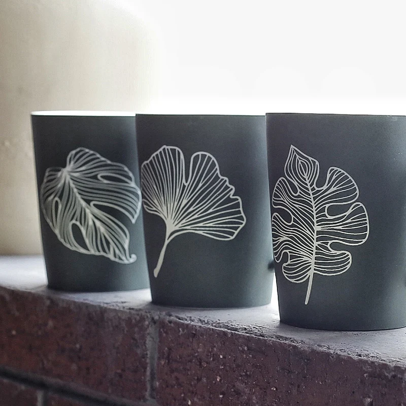 Simple Leaf Water Cup Frosted Ceramic Creative Personality for stylish enjoyment of your favorite beverages. A unique an