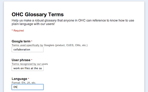 OHC Glossary finder