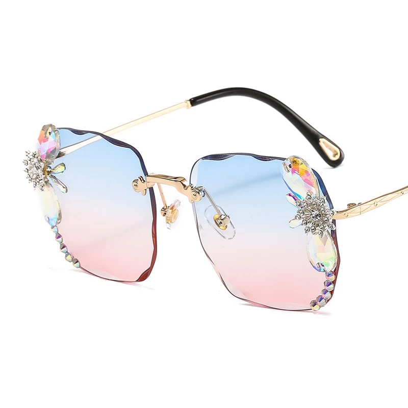 Title 6, Gafas de sol de moda sin marco con diamantes de...