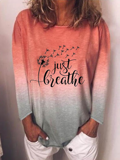 Title 3, Vrouwen V-hals print losse lange mouw T-shirt, ...
