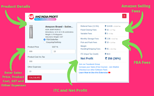 Amazon FBA Profit Calculator By AIP