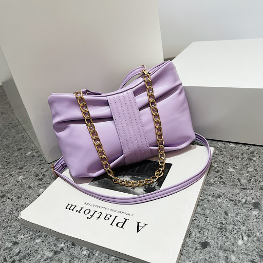 Title 5, Fashionable small armpit bag with a thick chain...
