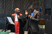 Johannesburg mayor Kabelo Gwamanda is sworn in.