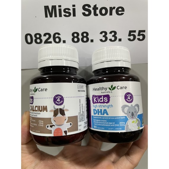 (Mẫu Mới, Date 2025) Canxi Milk Calcium + Dha Healthycare, Bổ Sung Canxi Và Dha Cho Bé, Mâu Mơi