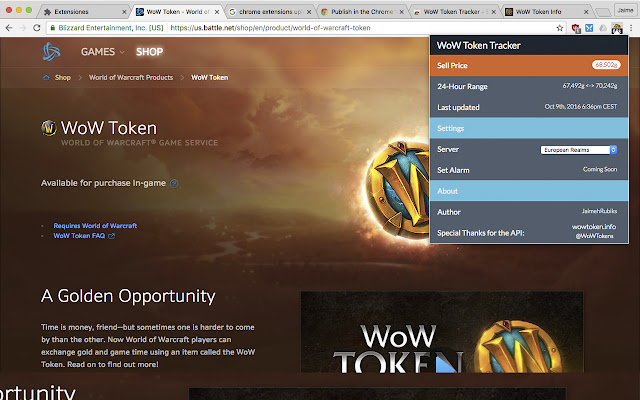 WoW Token Tracker