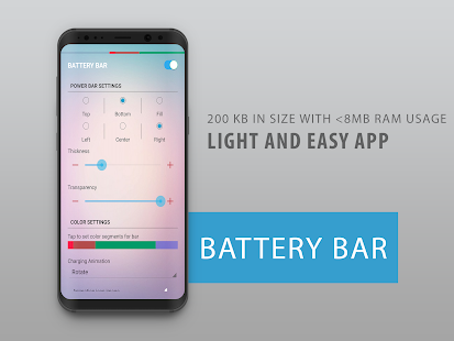 Battery Bar : Energy Bars on Status bar Screenshot