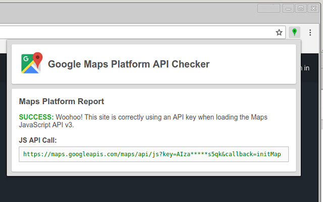 Google Maps Platform API Checker chrome extension