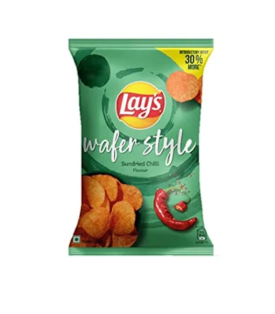 Lays Wafer Style Sundried Chilli Flavour - 28 gm