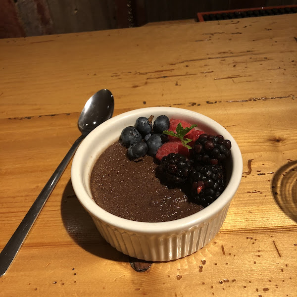 Chocolate custard dish