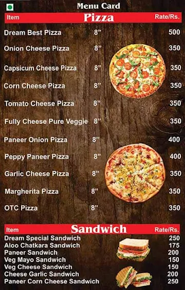 Dream Pizza menu 