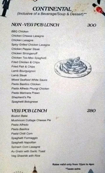 10 Downing Street menu 