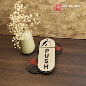 Bản Pull Push Gỗ Dán Cửa Chỉ Dẫn Mở Kéo Đẩy Cửa Đúng Hướng