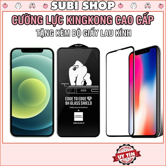 Kính Miếng Dán Cường Lực Iphone Kingkong Baiko Full Màn [Nobox] 7/7Plus/8/8Plus/X/Xr/Xs/Xsmax/11/12/13/14/Pro/Max