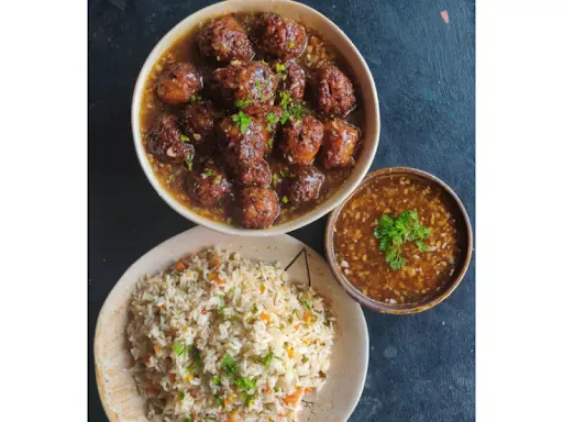 Veg Manchurian Gravy + Fried Rice Combo