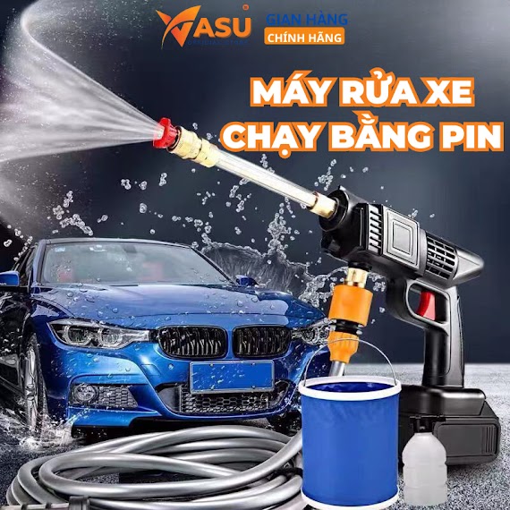 Máy Rửa Xe Mini Cầm Tay Công Suất Lớn Cực Tốt Để Rửa Xe, Tưới Cây, Cực Kì Tiện Lợi