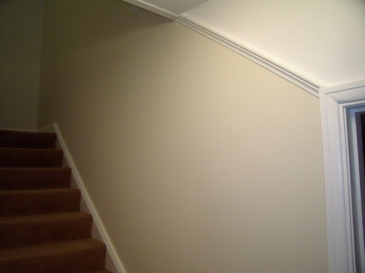 Walls, ceilings, woodwork now totally sanded and sealed. All finished with 2 coats. Black satinwood eggshell has been applied to the inside of the radiator cover