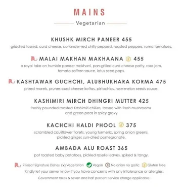 Riyasat menu 