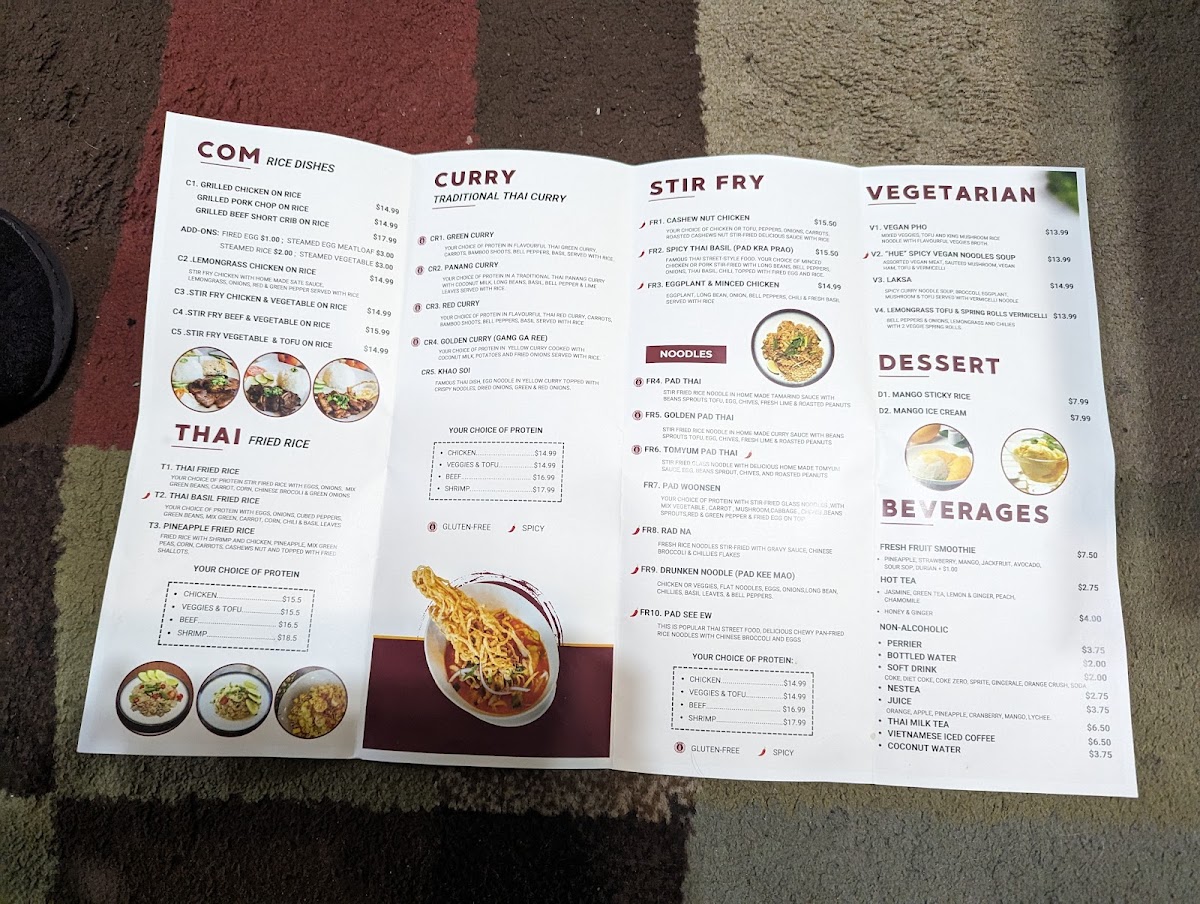 Saigonpai 2 gluten-free menu