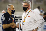 Scuderia AlphaTauri Team Principal Franz Tost and Ross Brawn, Managing Director (Sporting) of the Formula One Group, talk during the F1 Grand Prix of Bahrain at Bahrain International Circuit on November 29, 2020 in Bahrain, Bahrain. 