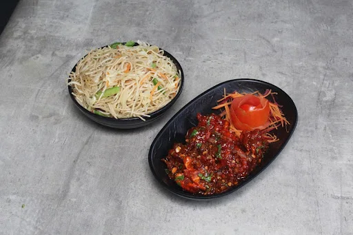 Chicken Chowmin With Chicken Manchurian