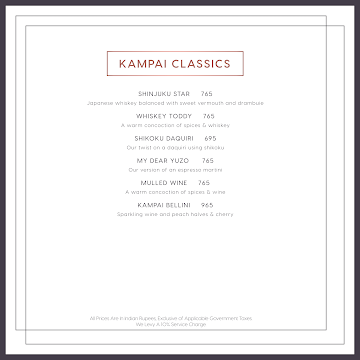 Kampai menu 