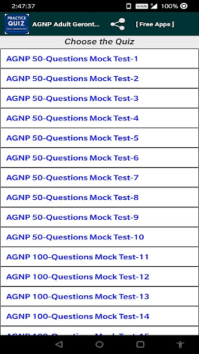 AGNP Adult Gerontology Quiz