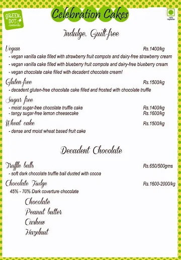 Green Dot Cheesecake menu 