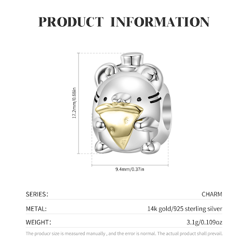 Title 3, Original Design Cute Stealing Mouse S925 Silver...