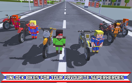 Blocky Superhero Moto Bike Sim