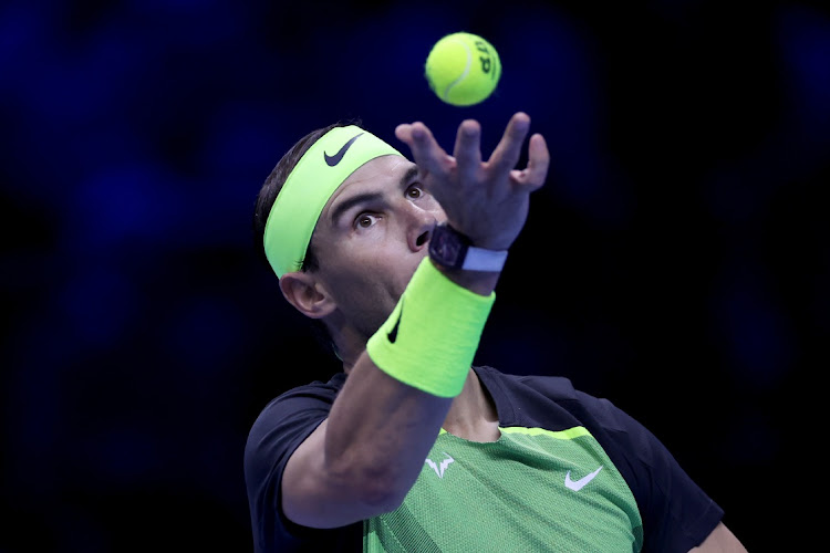 Rafael Nadal of Spain serves in Turin, November 15 2022. Picture: MATTHEW STOCKMAN/GETTY IMAGES