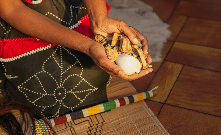 Sanah Masidi Seduba, 49, has been a traditional healer for eight years. She says she has healed a lot of people in her community, She says people consult for different issues. Some are sick, some have an ancestral calling and some are looking for missing people.