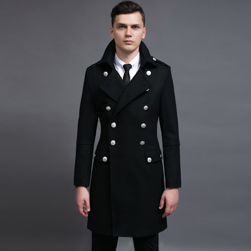 Title 5, Double-row Retro Woolen Coat Man. Classic style...