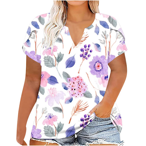 Title 5, European And American Womens Large Short Sleev...