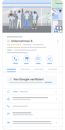 Ein Bild mit einem Beispiel für das Symbol „Von Google verifiziert“ in der Benutzeroberfläche auf Mobilgeräten